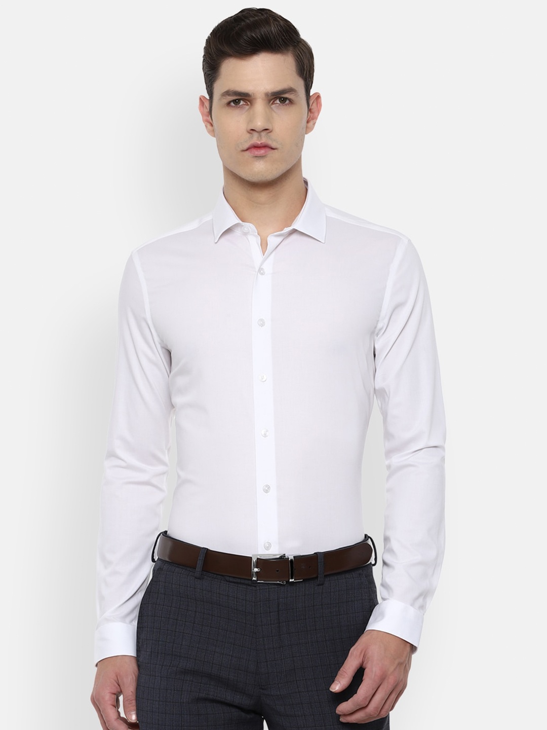 

Louis Philippe Permapress Men White Slim Fit Formal Cotton Shirt