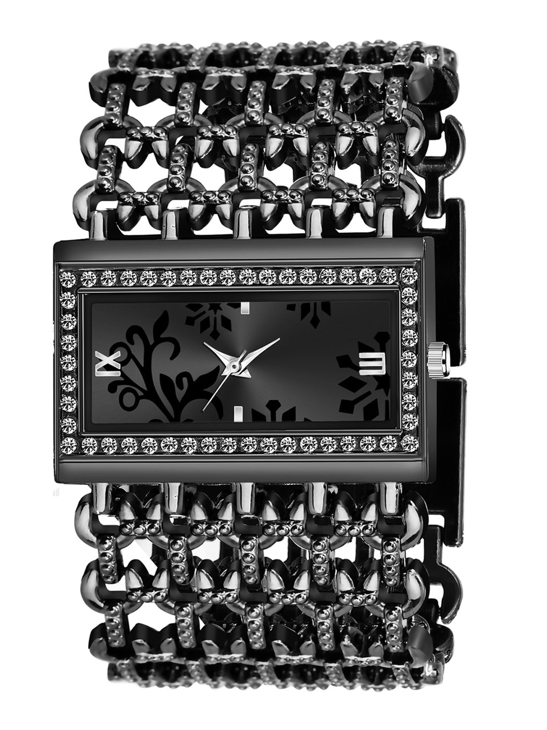 

HAPPY KHAJANA Women Black Dial & Black Stainless Steel Straps Analogue Watch LADIES_631