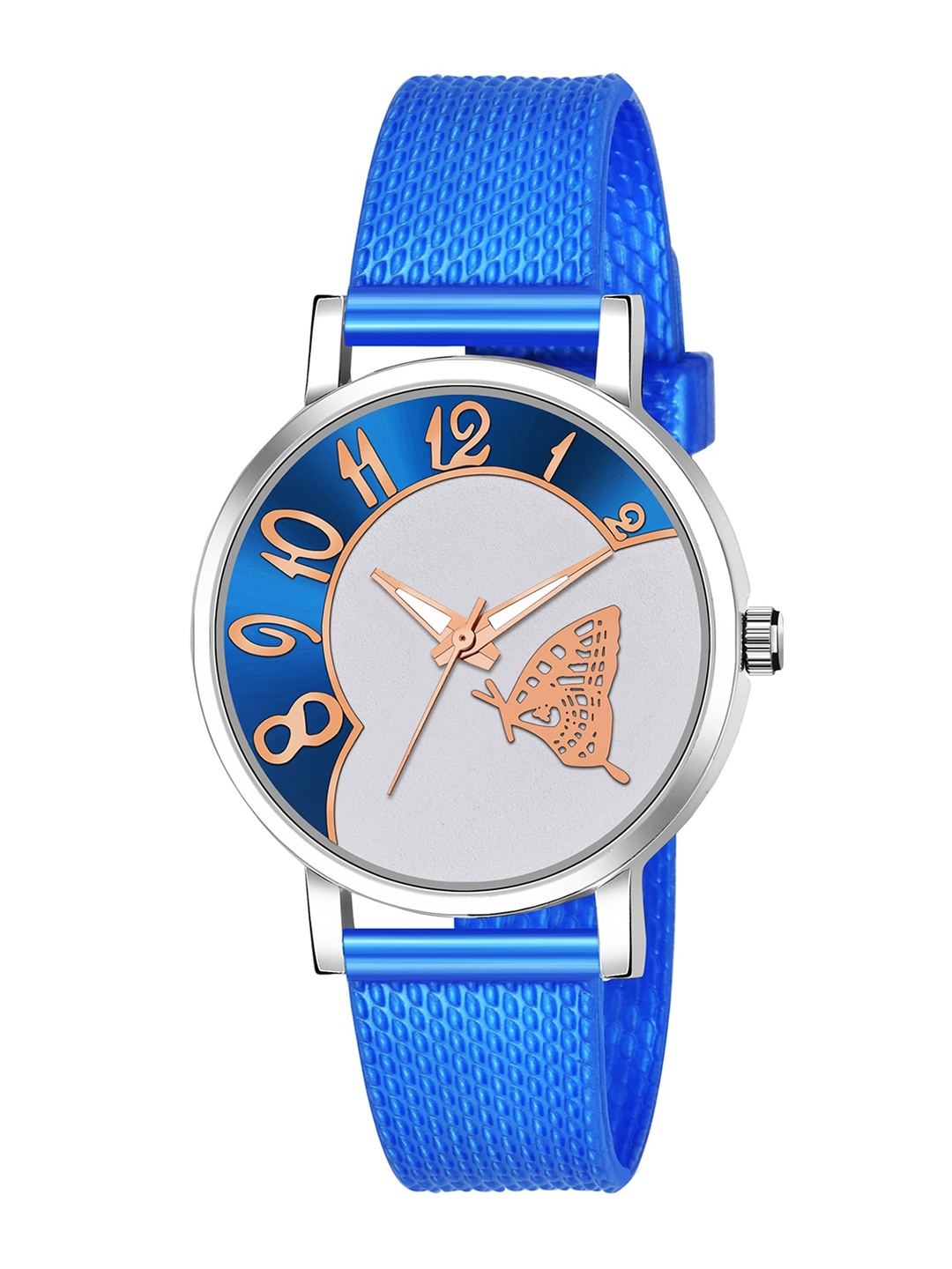 

HAPPY KHAJANA Women Blue Brass Printed Dial & Strap Analogue Watch WMN_3023