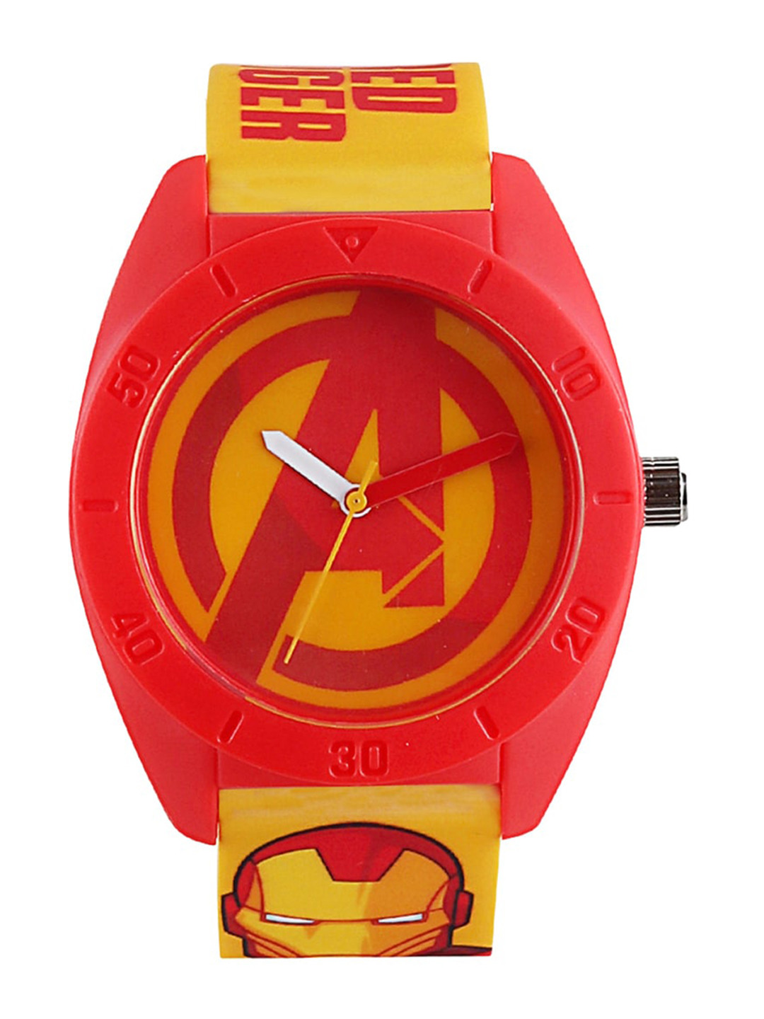 

Marvel Unisex Kids Red Marvel Printed Dial & Yellow Straps Analogue Watch W9Y-VCPL-MRV-AZ18-Red