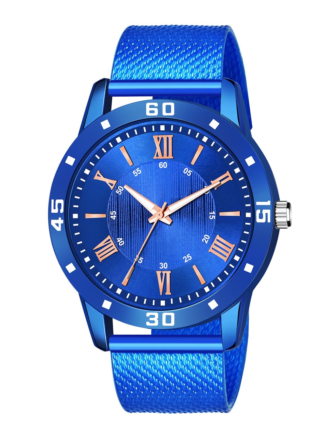 

HAPPY KHAJANA Men Blue Brass Dial & Blue Straps Analogue Watch
