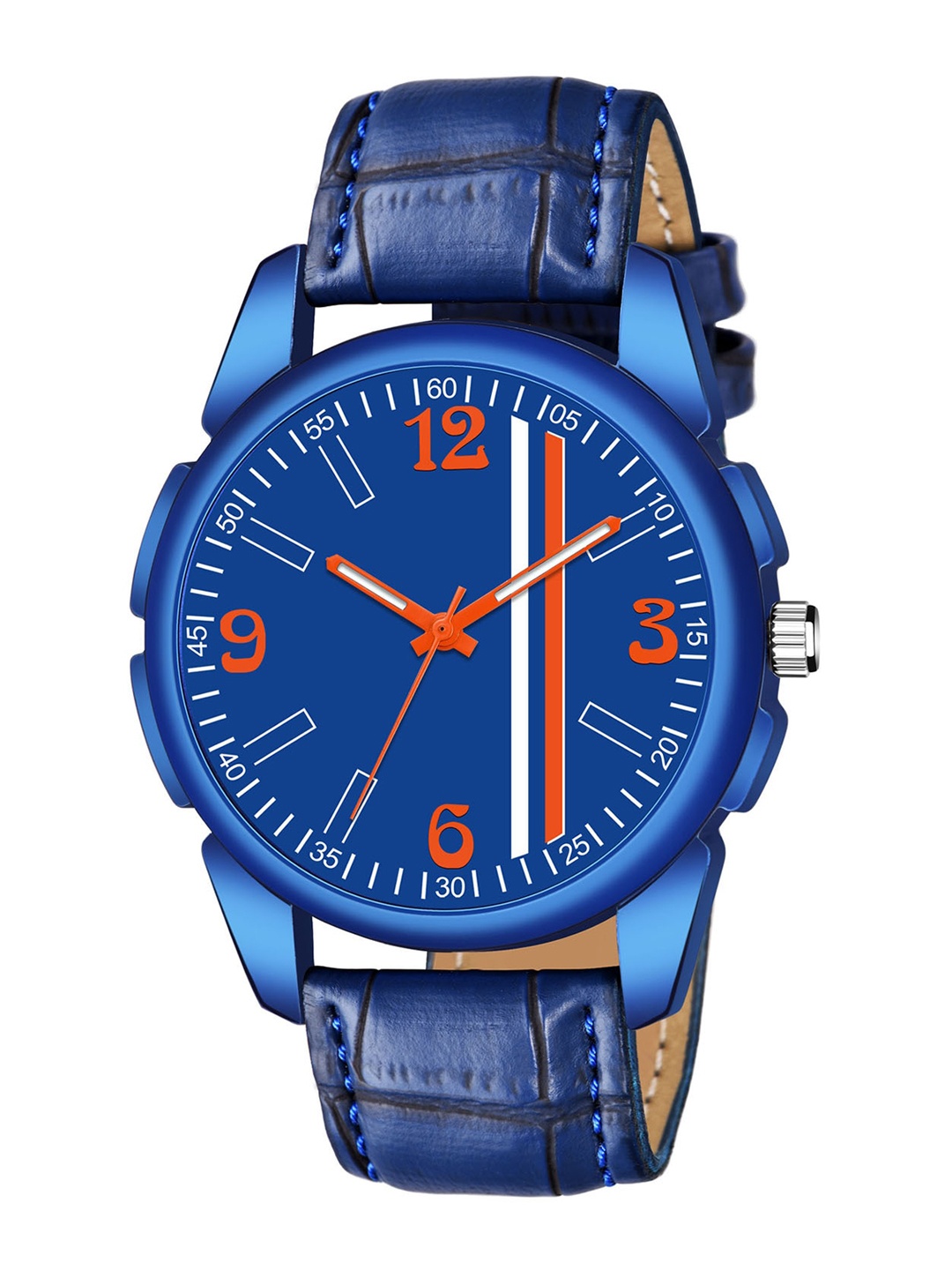 

HAPPY KHAJANA Men Blue Brass Dial & Blue Straps Analogue Watch
