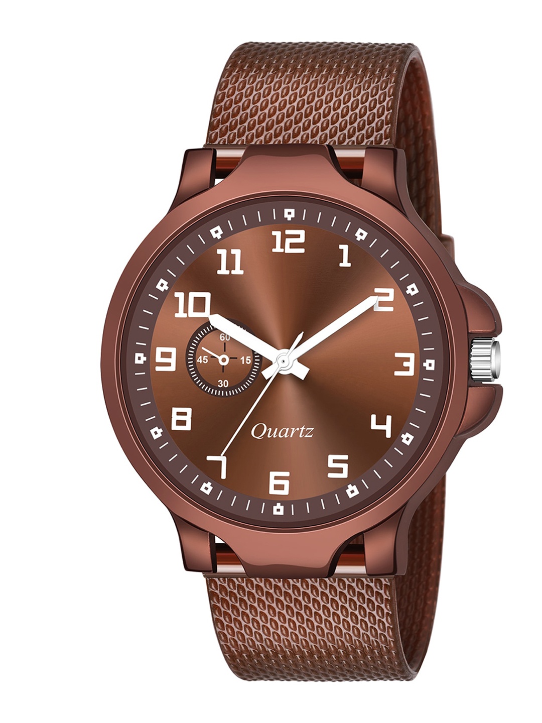 

HAPPY KHAJANA Men Brown Brass Patterned Dial & Brown Straps Analogue Watch KJR_563-Brown