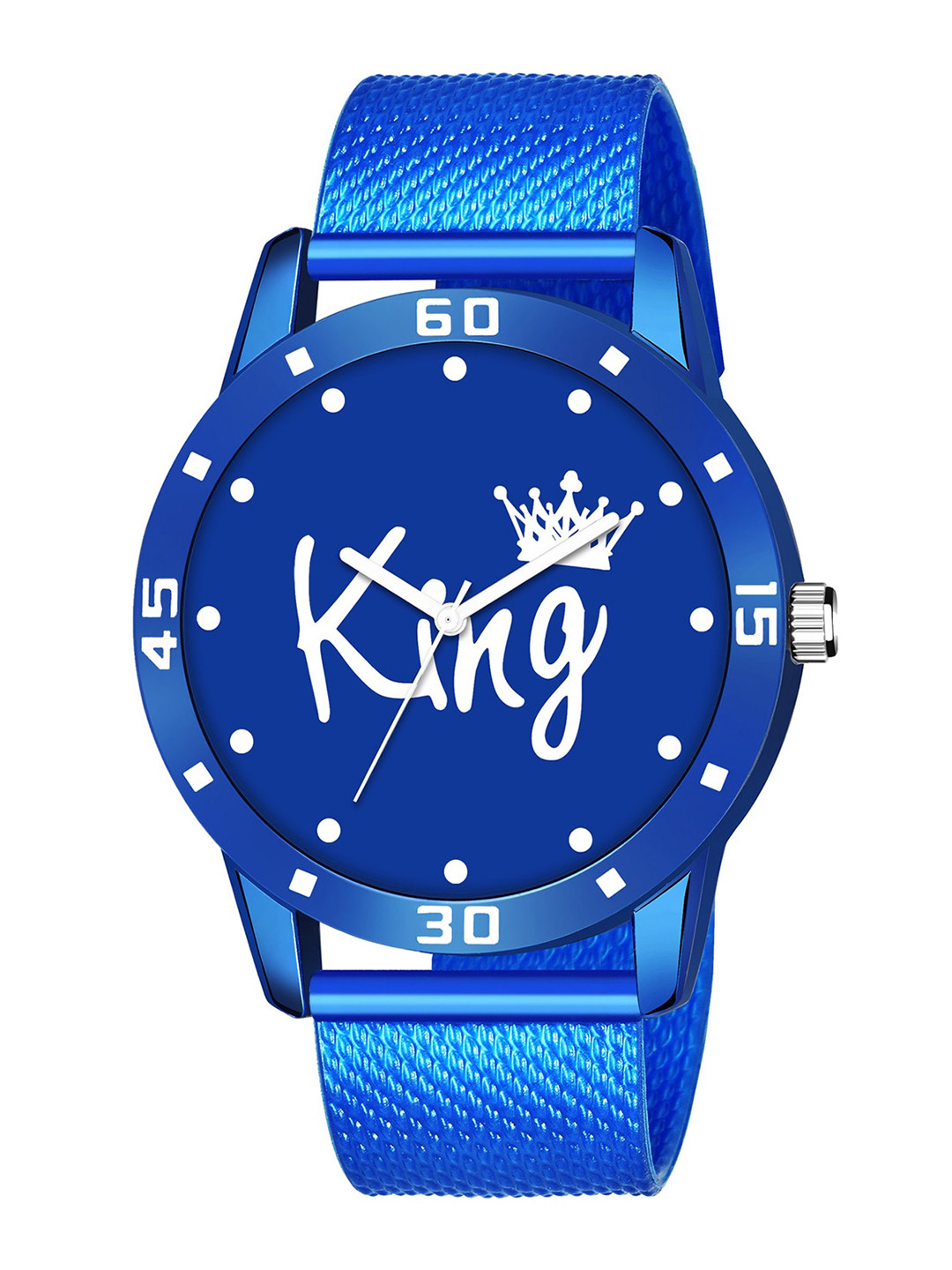 

HAPPY KHAJANA Men Blue Brass Printed Dial & Blue Straps Analogue Watch