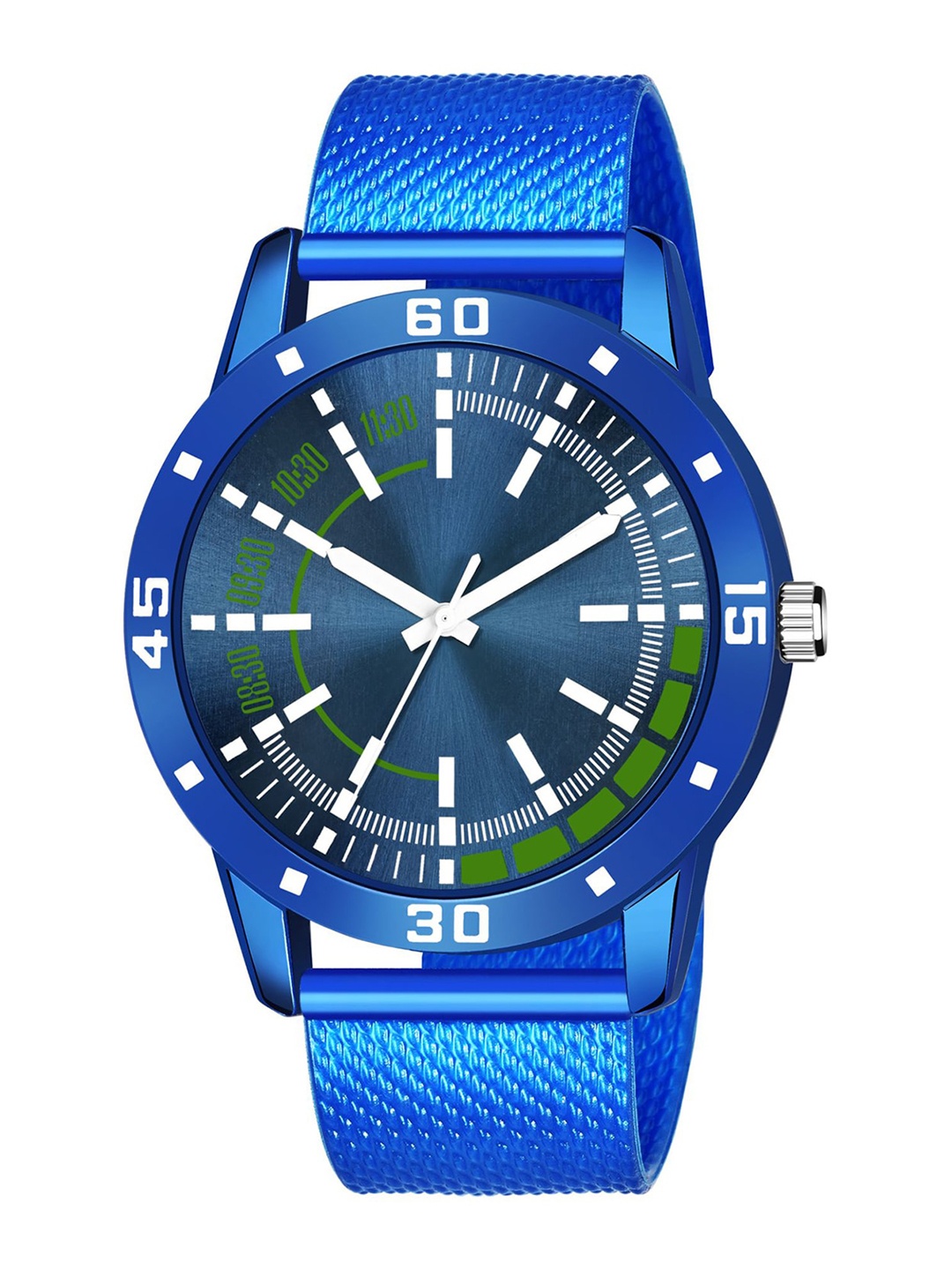 

HAPPY KHAJANA Men Blue Brass Dial & Blue Straps Analogue Watch