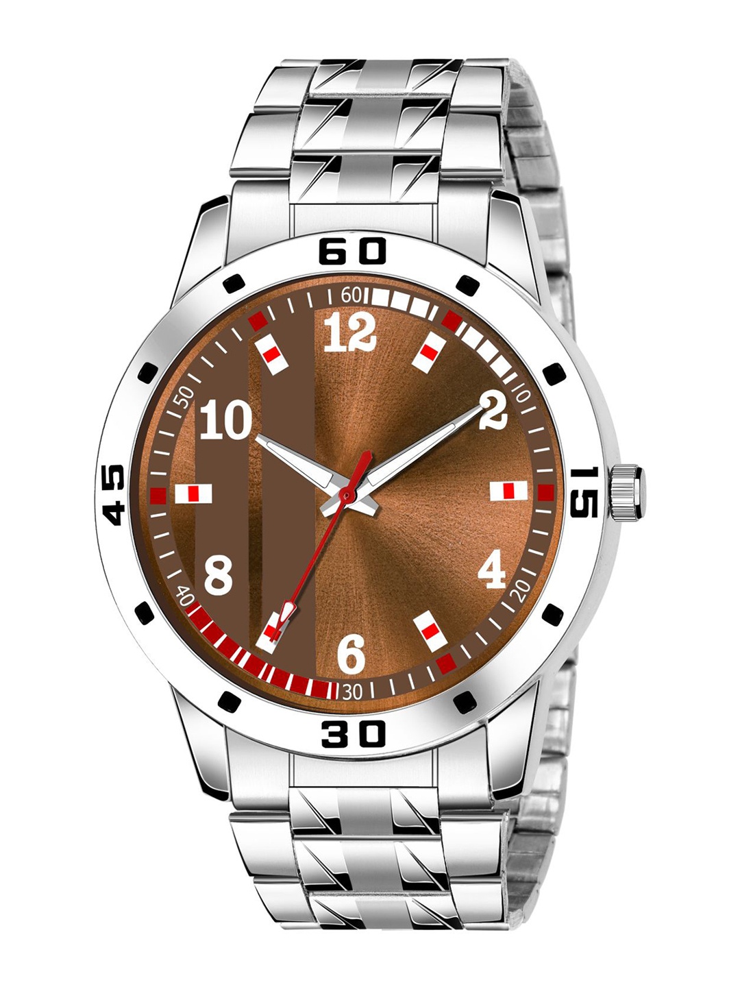 

HAPPY KHAJANA Men Brown Brass Dial & Stainless Steel Bracelet Style Straps Analogue Watch KJR_28-Brown