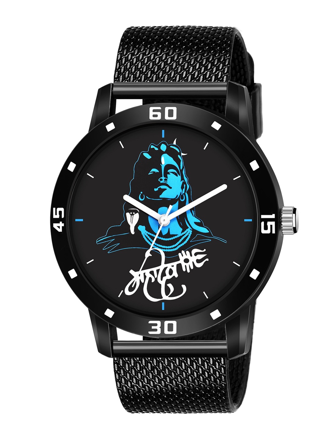 

HAPPY KHAJANA Men Black Brass Printed Dial & Black Textured Straps Analogue Watch KJR_583-Black