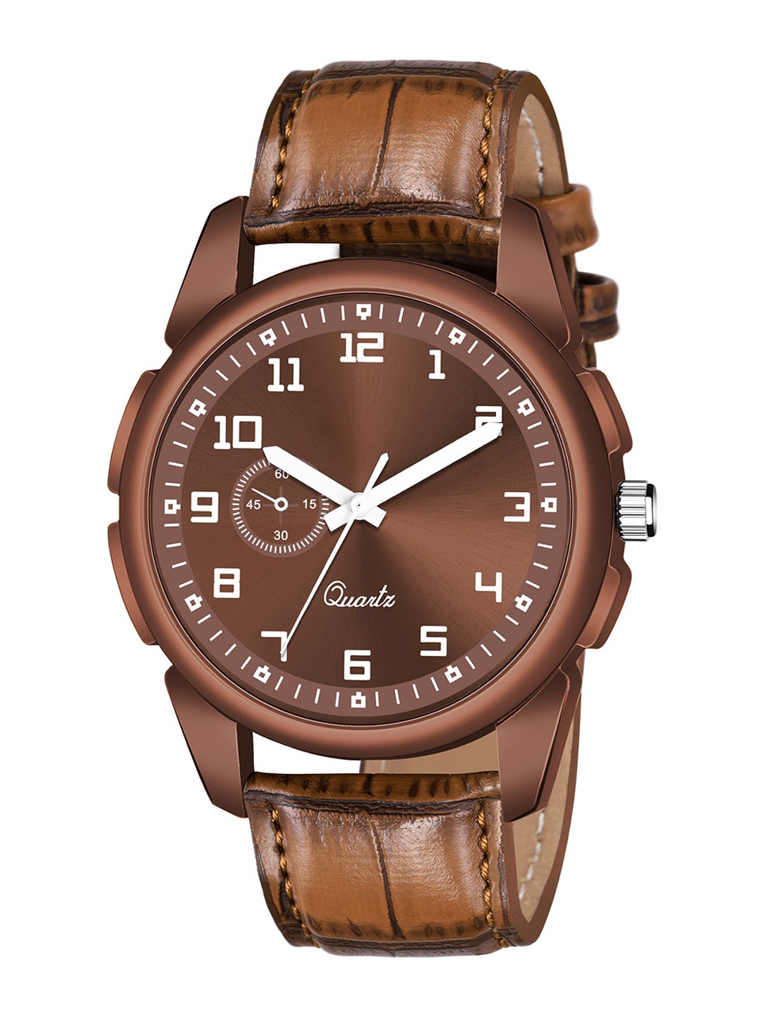 

HAPPY KHAJANA Men Brown Brass Patterned Dial & Brown Straps Analogue Watch KJR_556-Brown