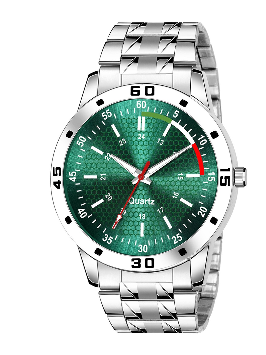 

HAPPY KHAJANA Men Green Brass Dial & Steel Toned Stainless Steel Bracelet Style Straps Analogue Watch KJR_25-Green