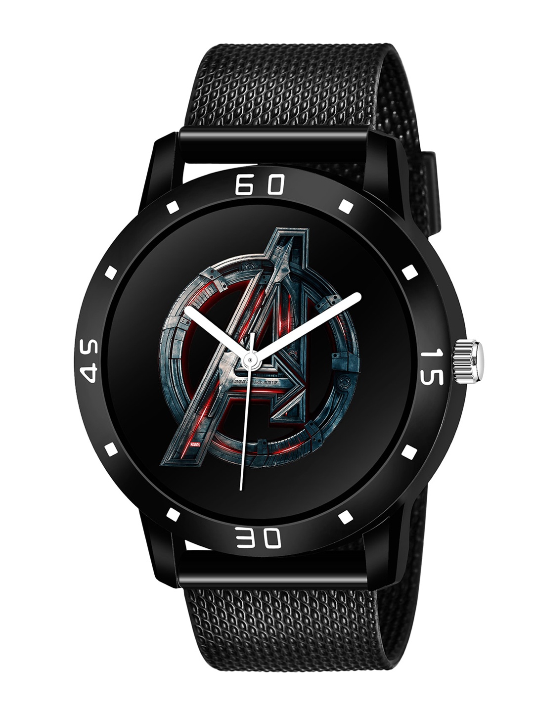 

HAPPY KHAJANA Men Black Brass Printed Dial & Black Straps Analogue Watch