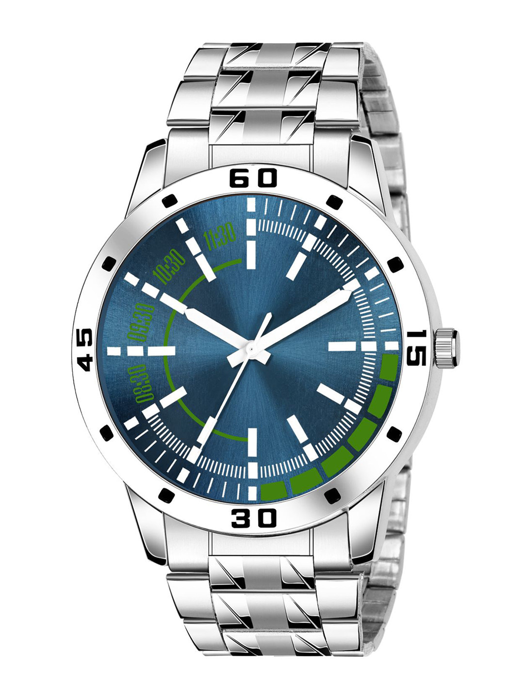 

HAPPY KHAJANA Men Blue Brass Dial & Steel Toned Stainless Steel Straps Analogue Watch KJR_27-Blue