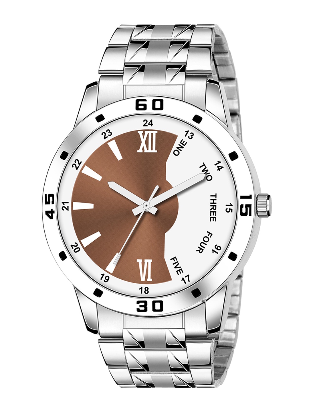 

HAPPY KHAJANA Men Brown Printed Dial & Bracelet Style Straps Analogue Watch