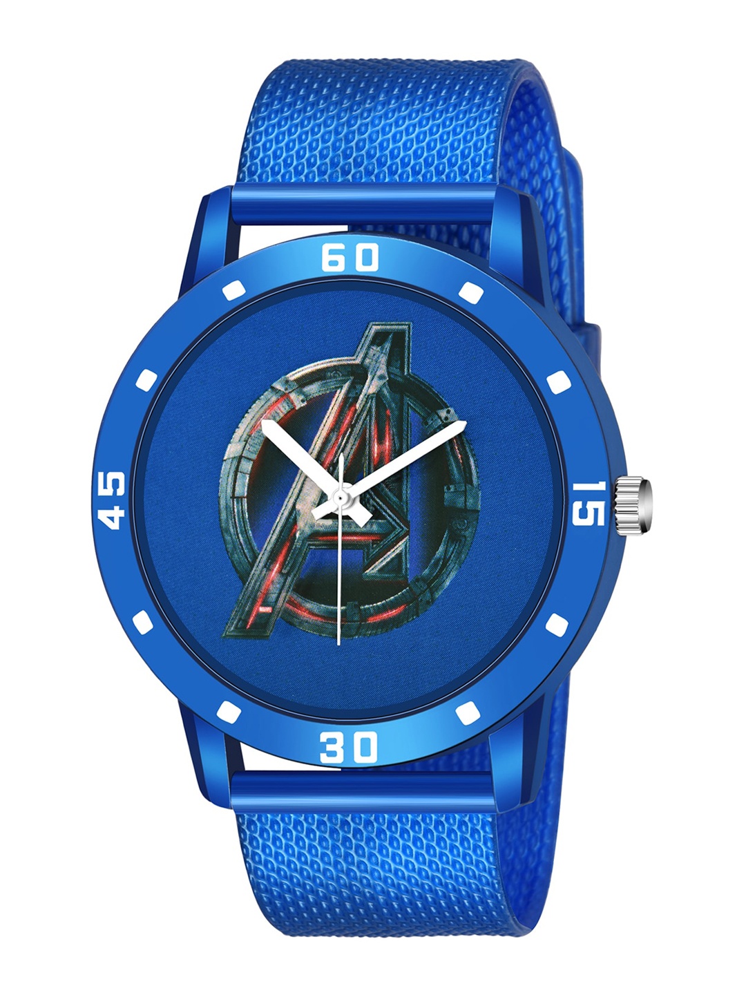 

HAPPY KHAJANA Men Blue Brass Printed Dial & Blue Textured Straps Analogue Watch KJR_574-Blue