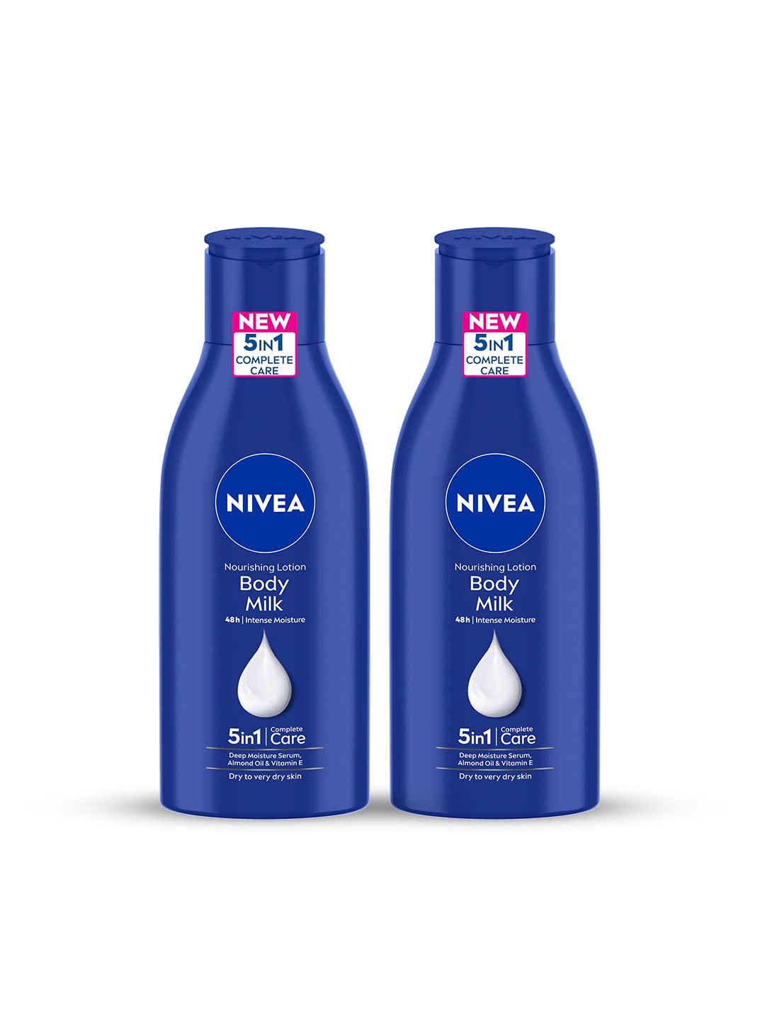 

Nivea Set of 2 Nourishing Body Milk for Very Dry Skin - Almond Oil & Vitamin E -120ml each, Navy blue