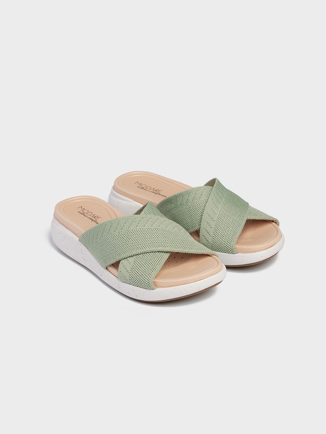 

MODARE Women Sea Green Colourblocked Open Toe Flats