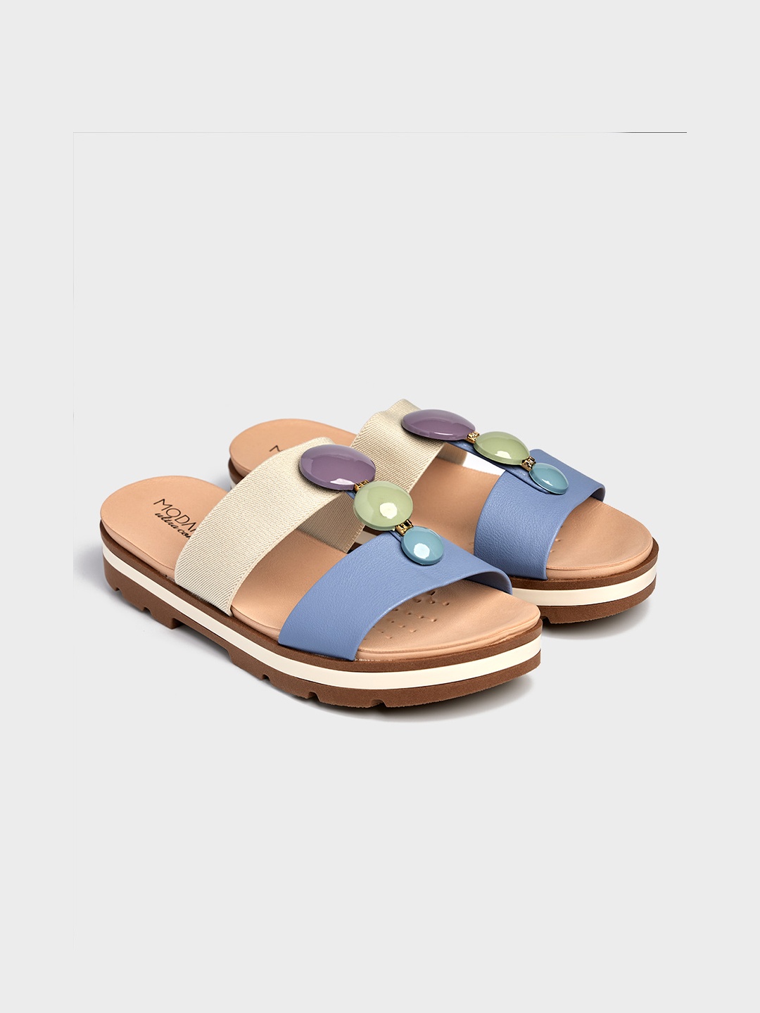 

MODARE Women Blue Open Toe Flats