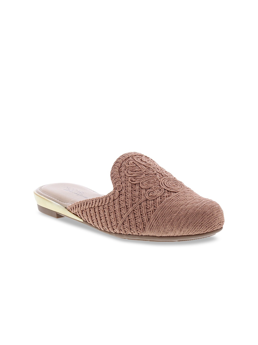 

MODARE Women Nude-Coloured Embellished Mules Flats