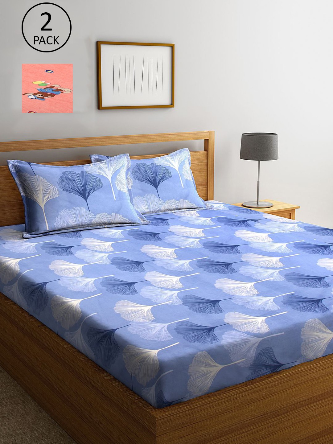 

KLOTTHE Multi Color Floral Printed 210 TC 2 King Bedsheets with 4 Pillow Covers