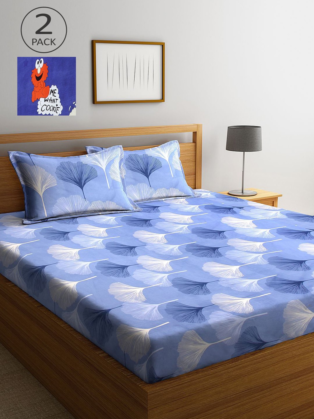 

KLOTTHE Blue & White Floral 210 TC 2 King Bedsheet with 4 Pillow Covers
