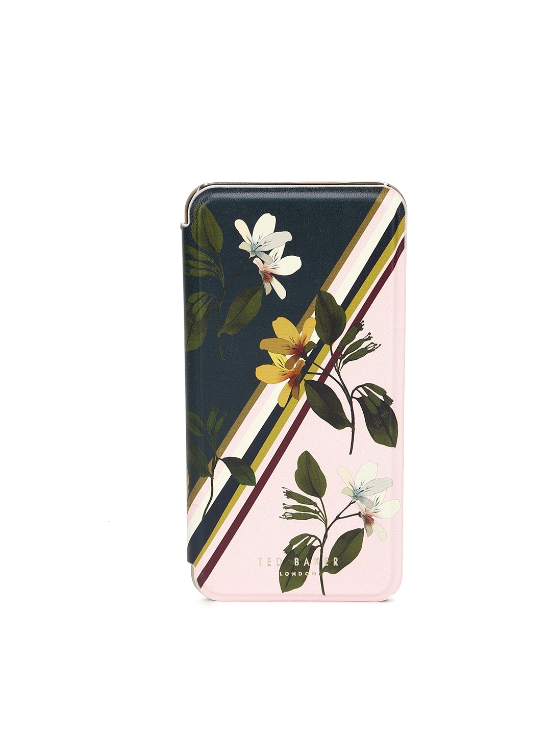 

Ted Baker Women Floral Printed Leather Two Fold iPhone Wallet, Navy blue