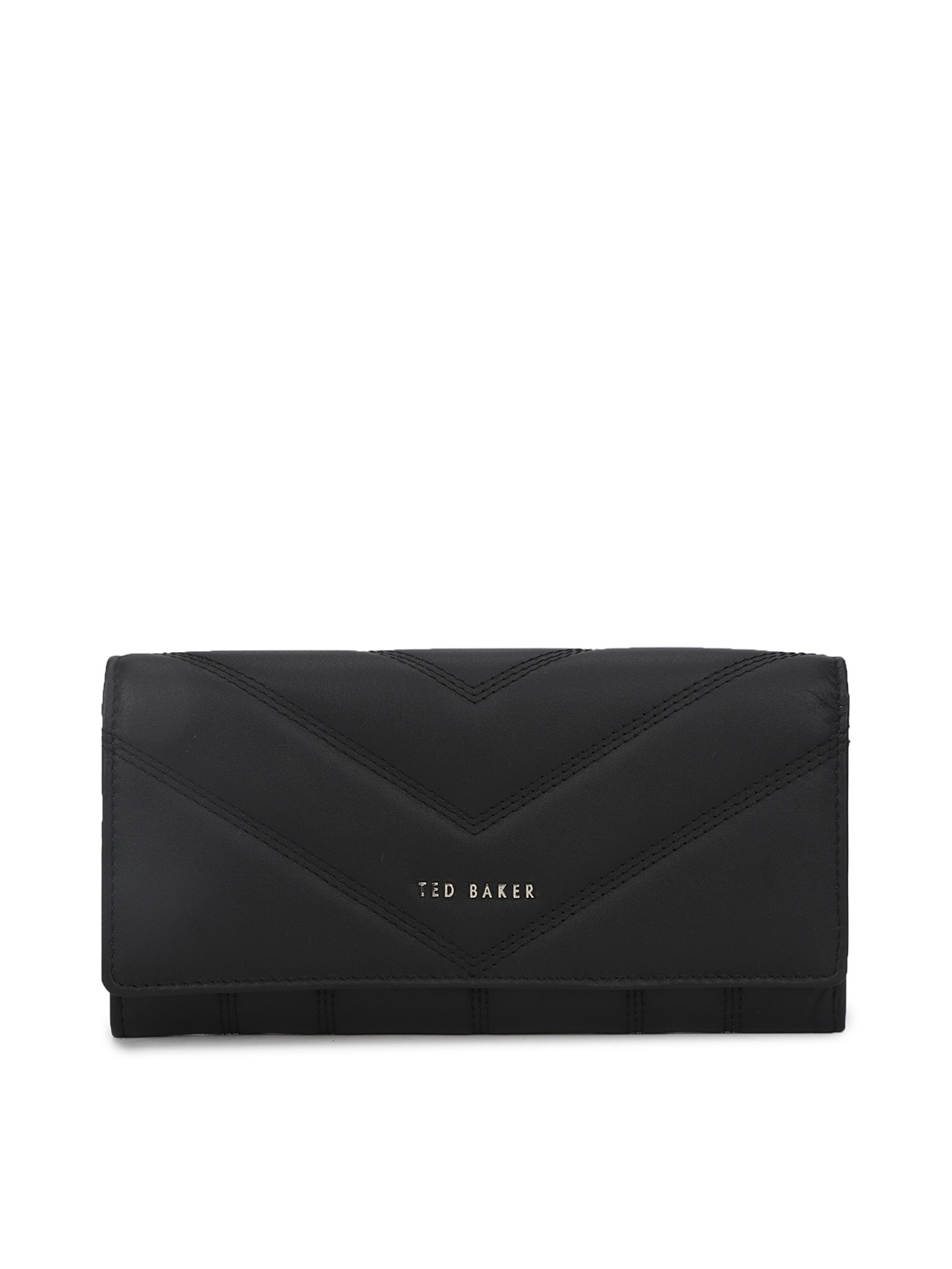 

Ted Baker Women Black Textured Leather Two Fold Wallet