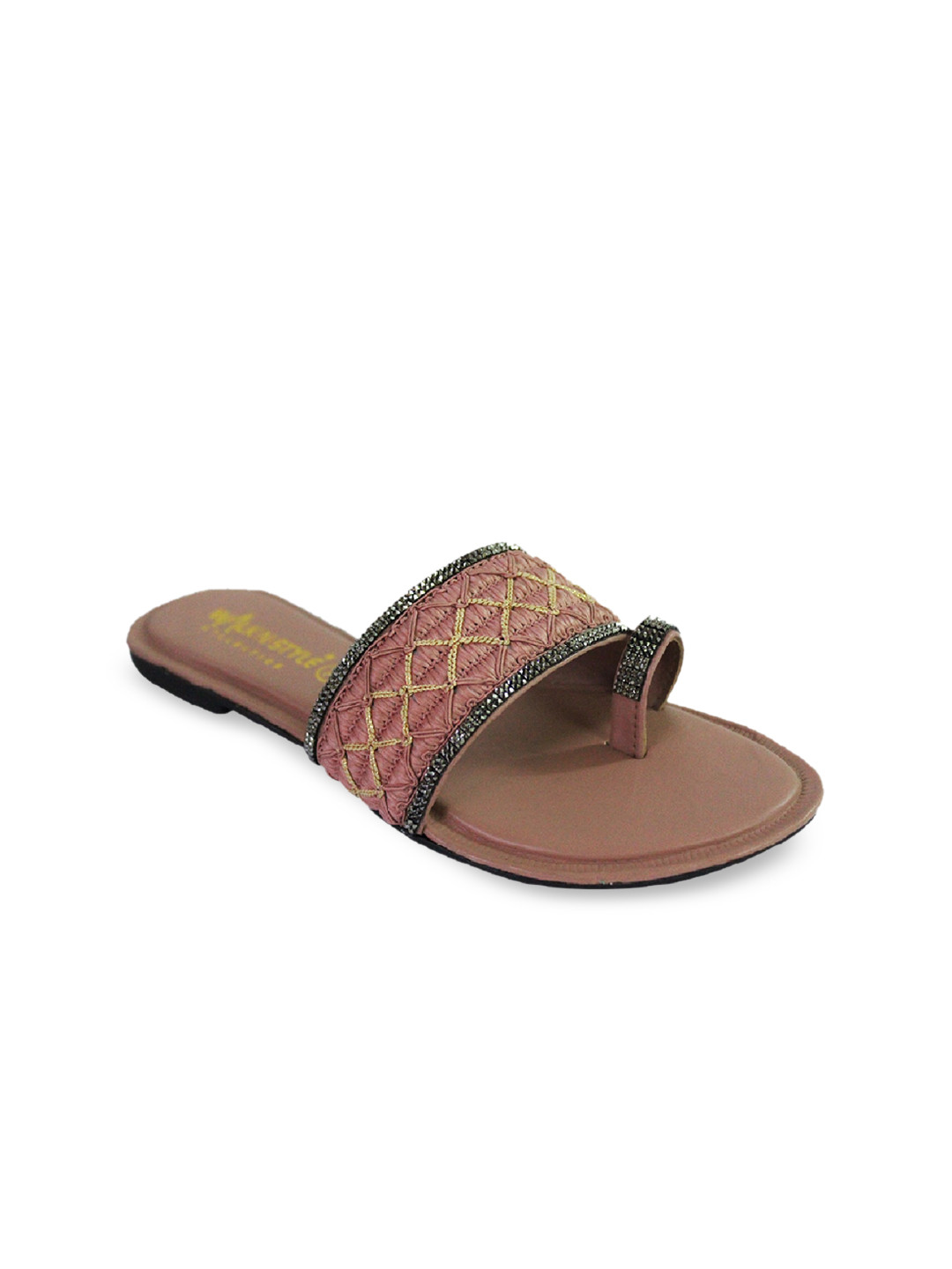 

WALK N STYLE COLLECTION Women Peach-Coloured Ethnic Open Toe Flats