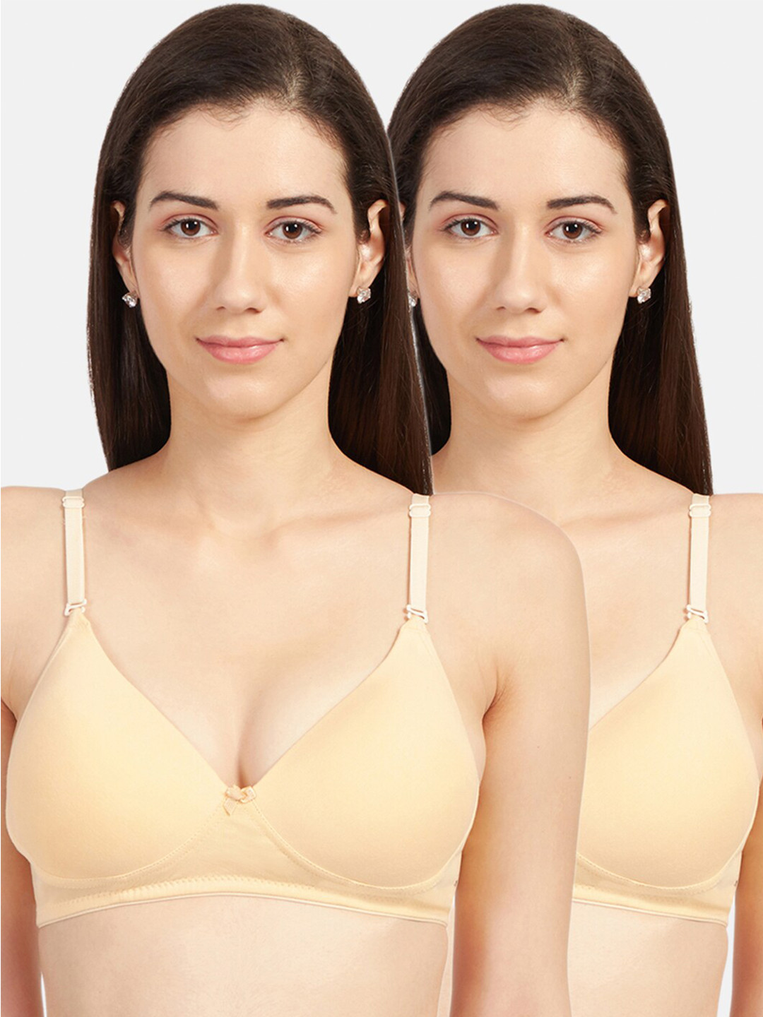 

Sonari Beige Set Of 2 Non Wired Heavily Padded Medium Coverage Push Up Bra