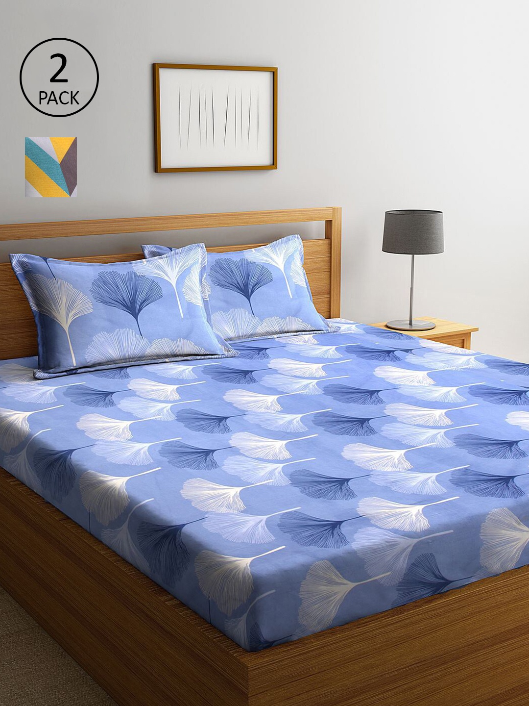 

KLOTTHE Multi Color Floral Printed 210 TC 2 King Bedsheets with 4 Pillow Covers