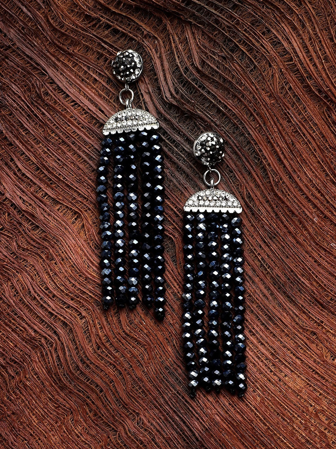 

Mali Fionna Black Oxidised Contemporary Drop Earrings