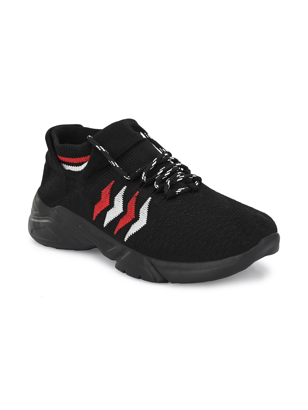 

MENGLER Men Black Mesh Running Non-Marking Sports Shoes