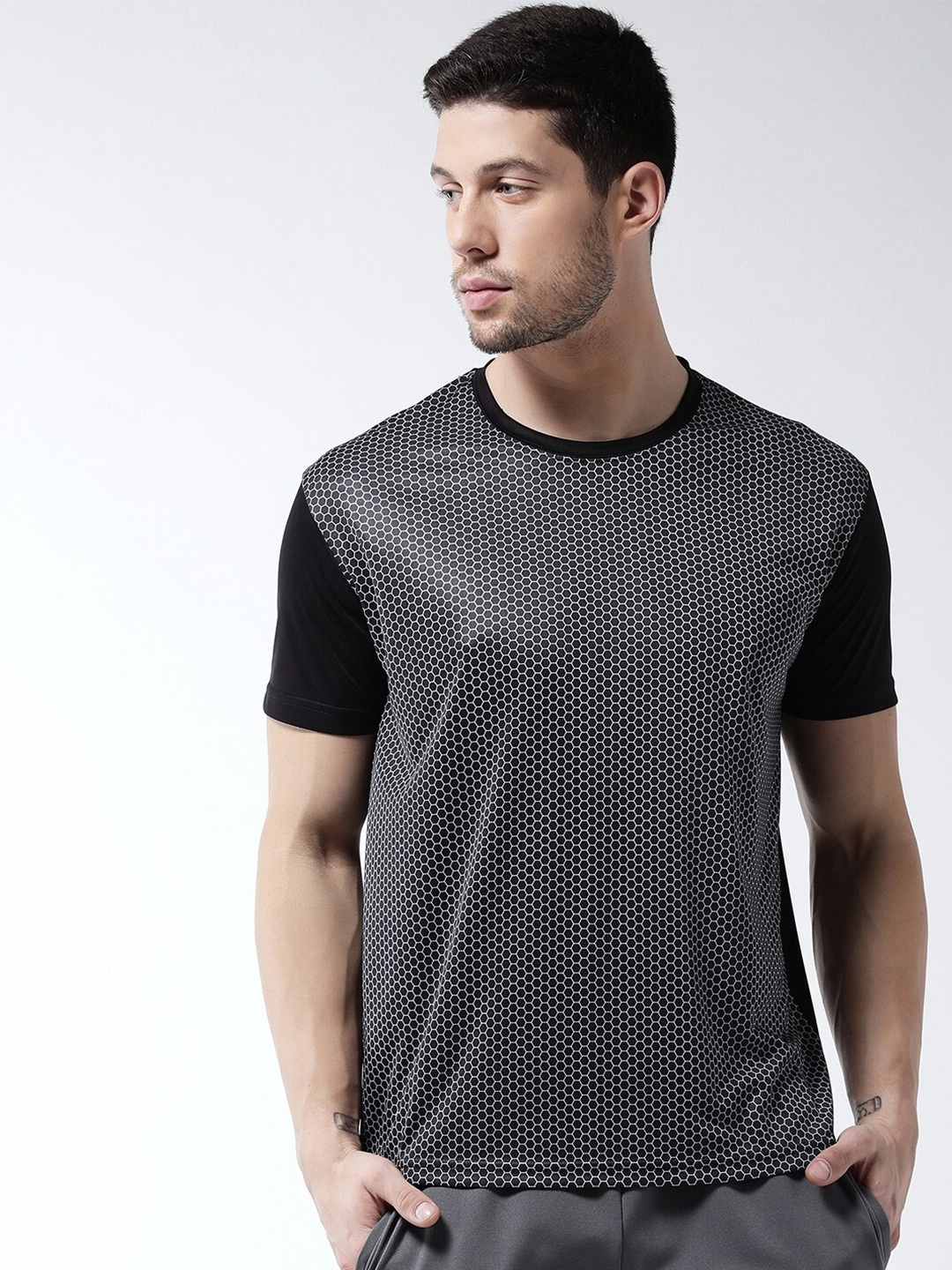 

Masch Sports Men Black Training or Gym Dri-Fit T-shirt