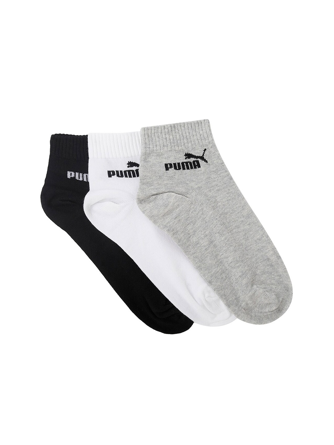 

Puma Pack Of 3 Patterned Ankle Length Socks, Grey