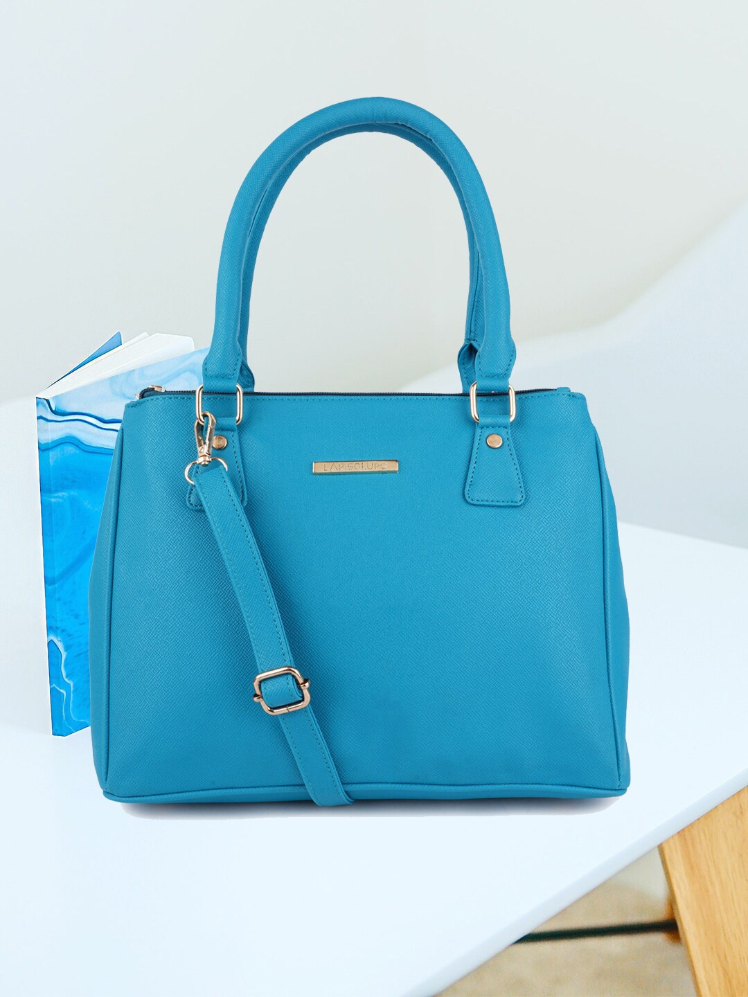 

Lapis O Lupo Women Turquoise Blue Structured Handheld Bag