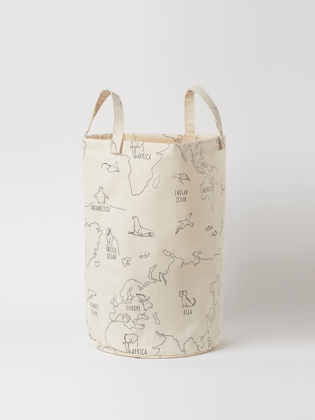 

H&M Off White & Black Printed Storage Basket