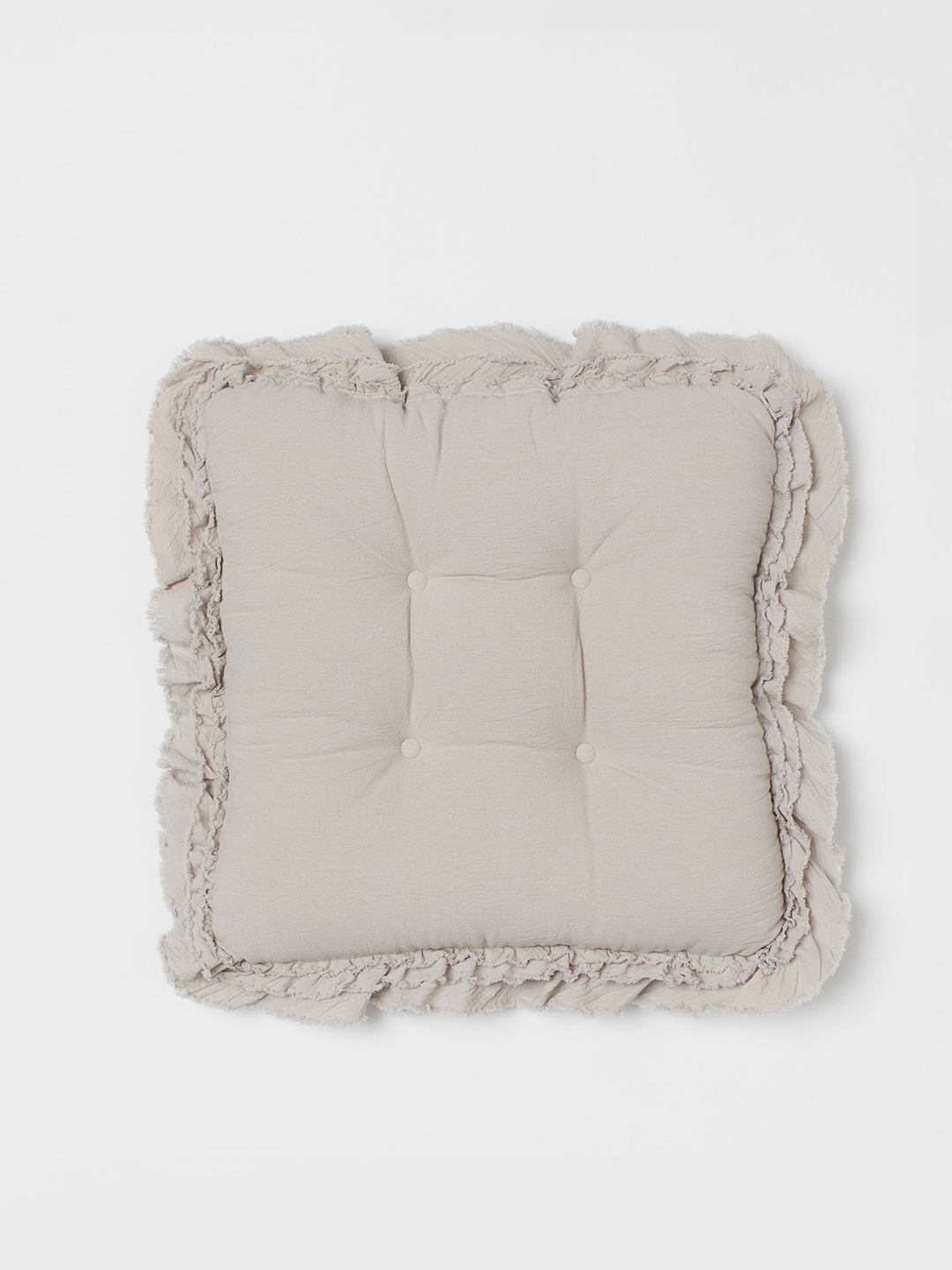 

H&M Beige Pure Cotton Frill-Trimmed Seat Cushion