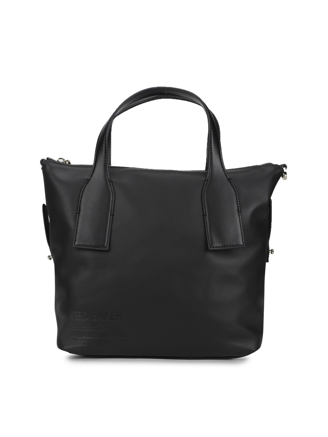 Ted Baker Black Leather Oversized Structured Handheld Bag