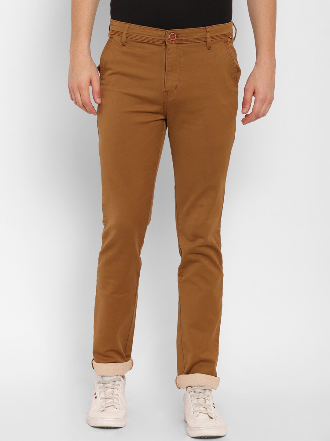 

TNG Men Brown Solid Regular Fit Cotton Regular Trouser