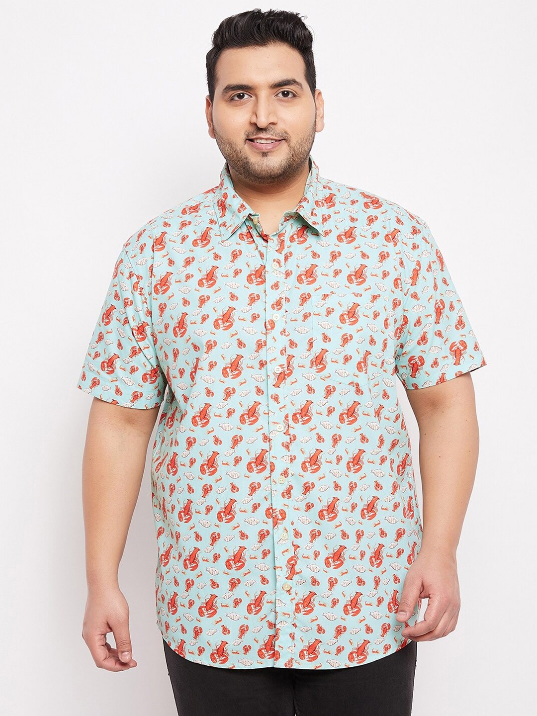 

bigbanana Men Plus Size Multi Color Classic Floral Printed Cotton Casual Shirt