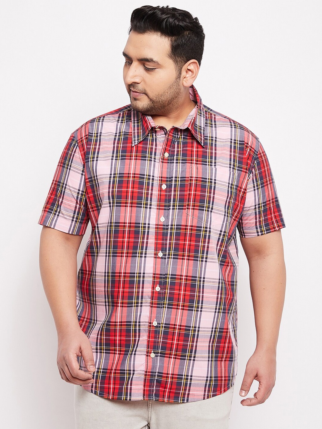 

bigbanana Plus Size Men Multi-Coloured Classic Printed Cotton Casual Shirt