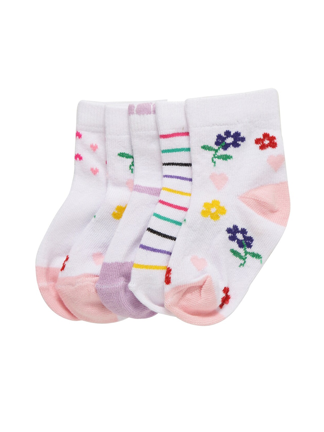 

FOOTPRINTS Unisex Kids Pack of 5 Multicolored Organic Cotton Socks, Multi