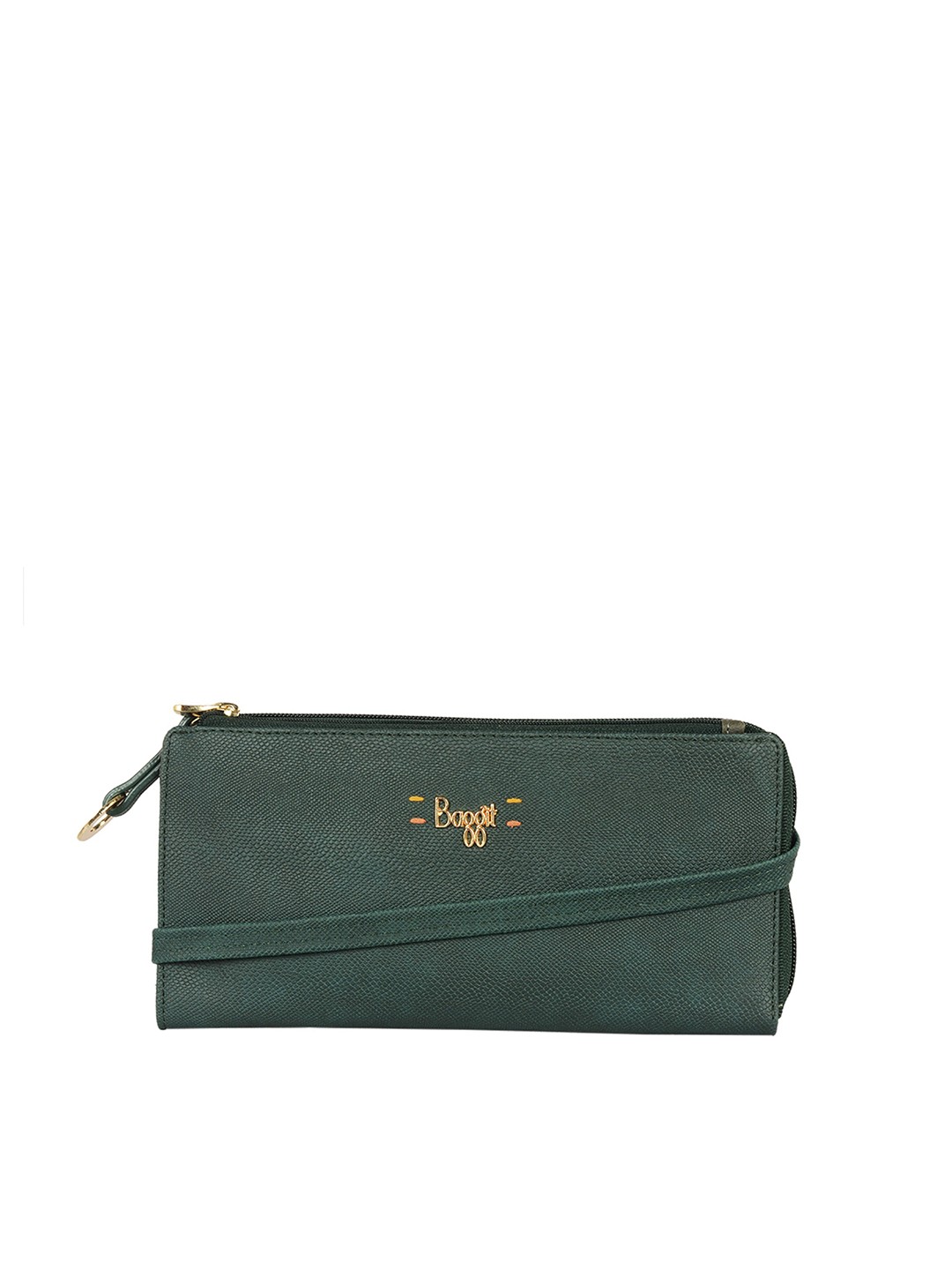 

Baggit Women Green Solid Zip Around Wallet