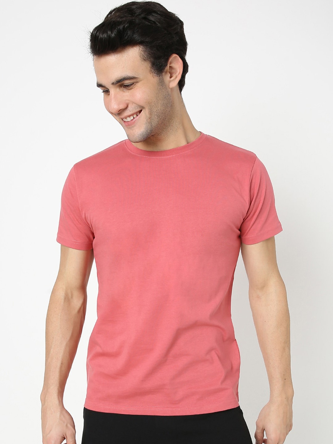 

Bewakoof Men Pink Half Sleeve T-shirt