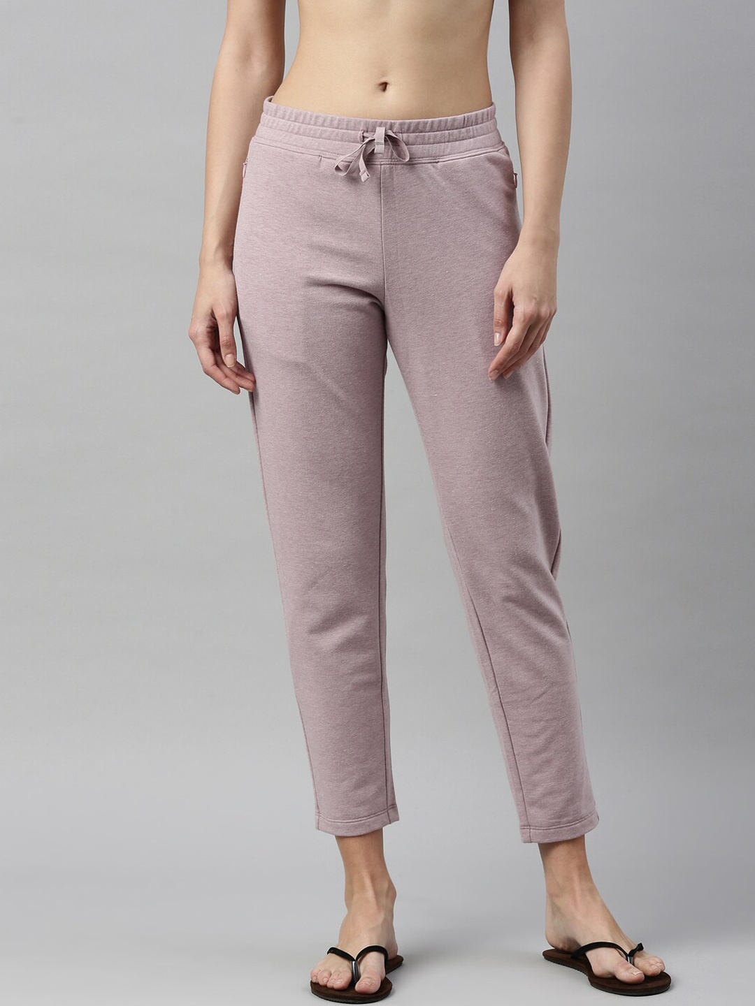 

Enamor Women Pink Solid Cotton Lounge Pants