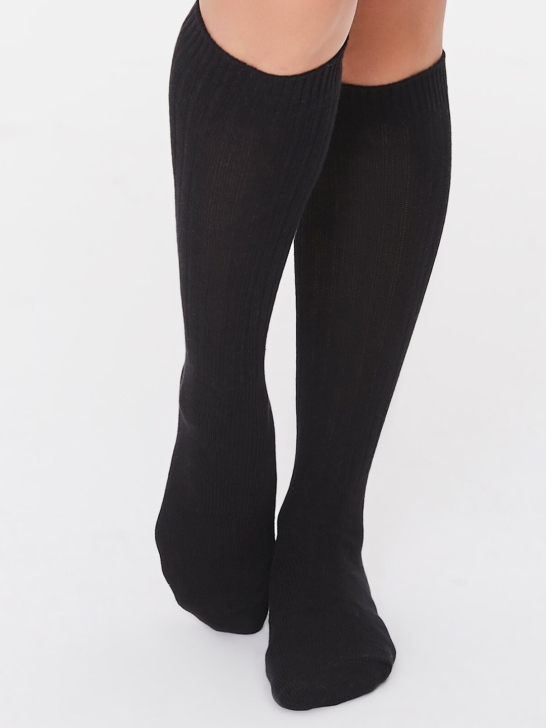 

FOREVER 21 Women Black Above Ankle-Length Socks