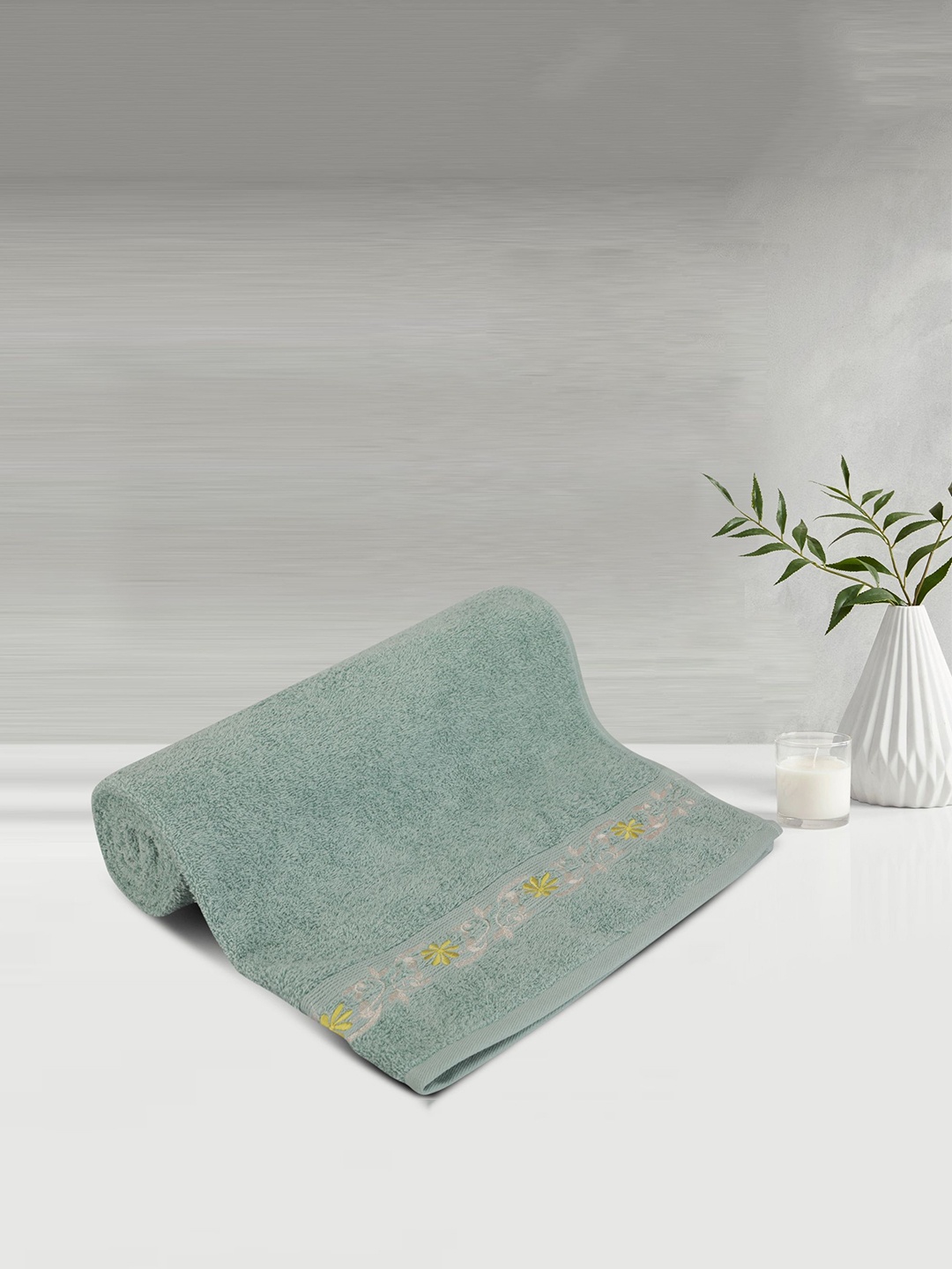 

LUSH & BEYOND Set of 2 500 GSM Pure Cotton Bath Towels, Turquoise blue
