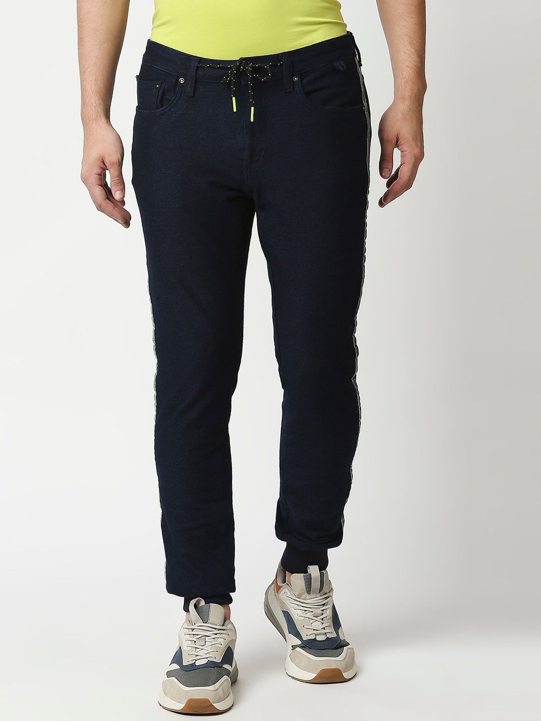 

WAIMEA Men Blue Skinny Fit Striped Stretchable Cotton Jeans