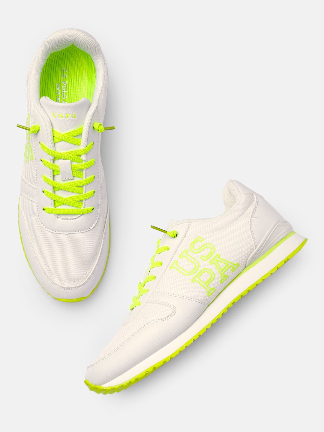 

U.S. Polo Assn. Men Off-White Solid Sneakers