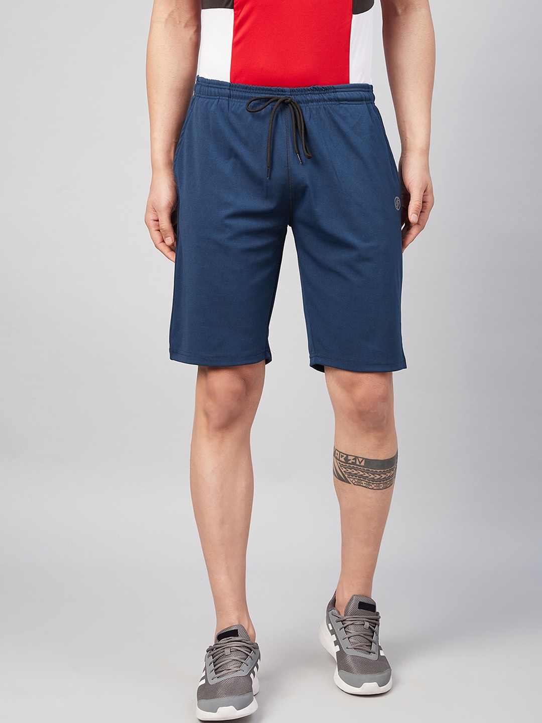 

GRITSTONES Men Teal Blue High-Rise Rapid-Dry Running Shorts
