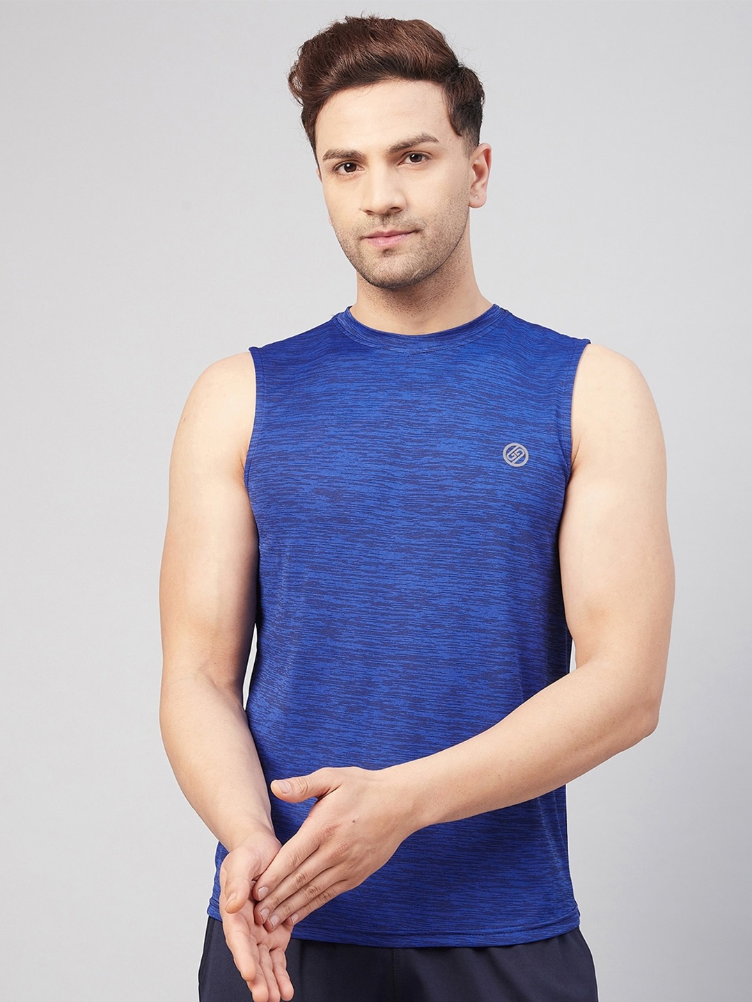 

GRITSTONES Men Blue Active Running T-shirt
