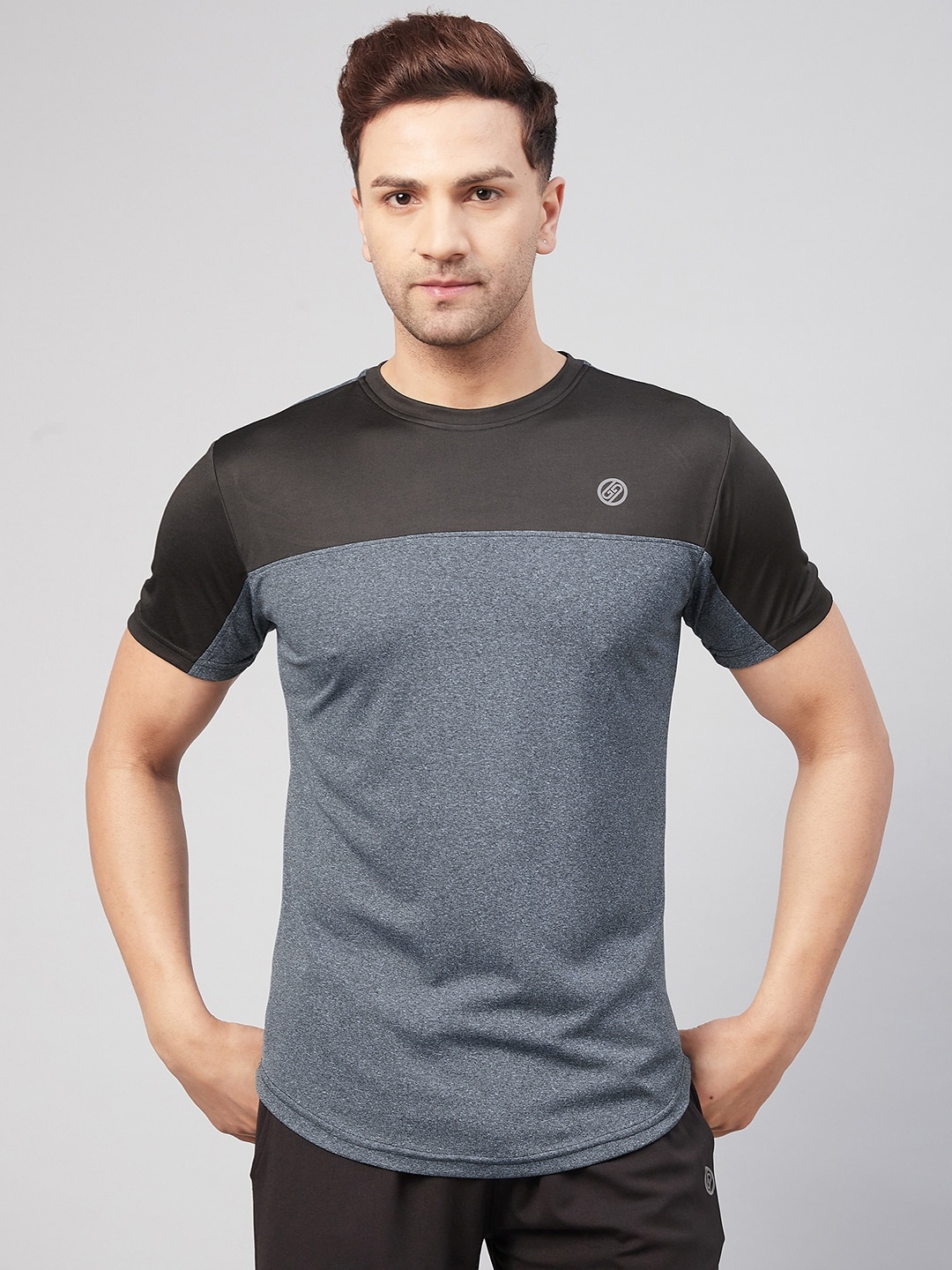 

GRITSTONES Men Black Colourblocked Rapid Dry T-shirt